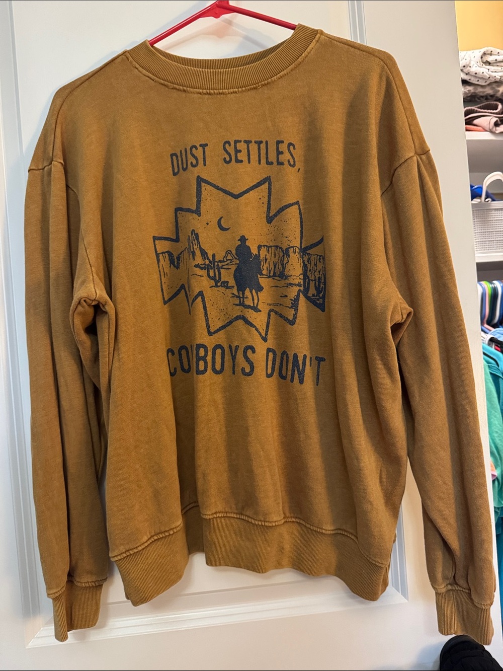 Classic Crewneck Sweatshirt in Mustard with Navy Graphic